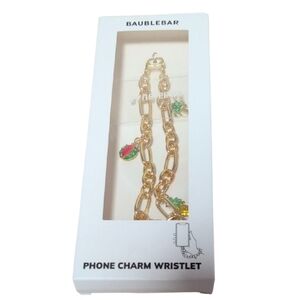 BaubleBar Gold Chain Phone Charm Tropical Summer Theme